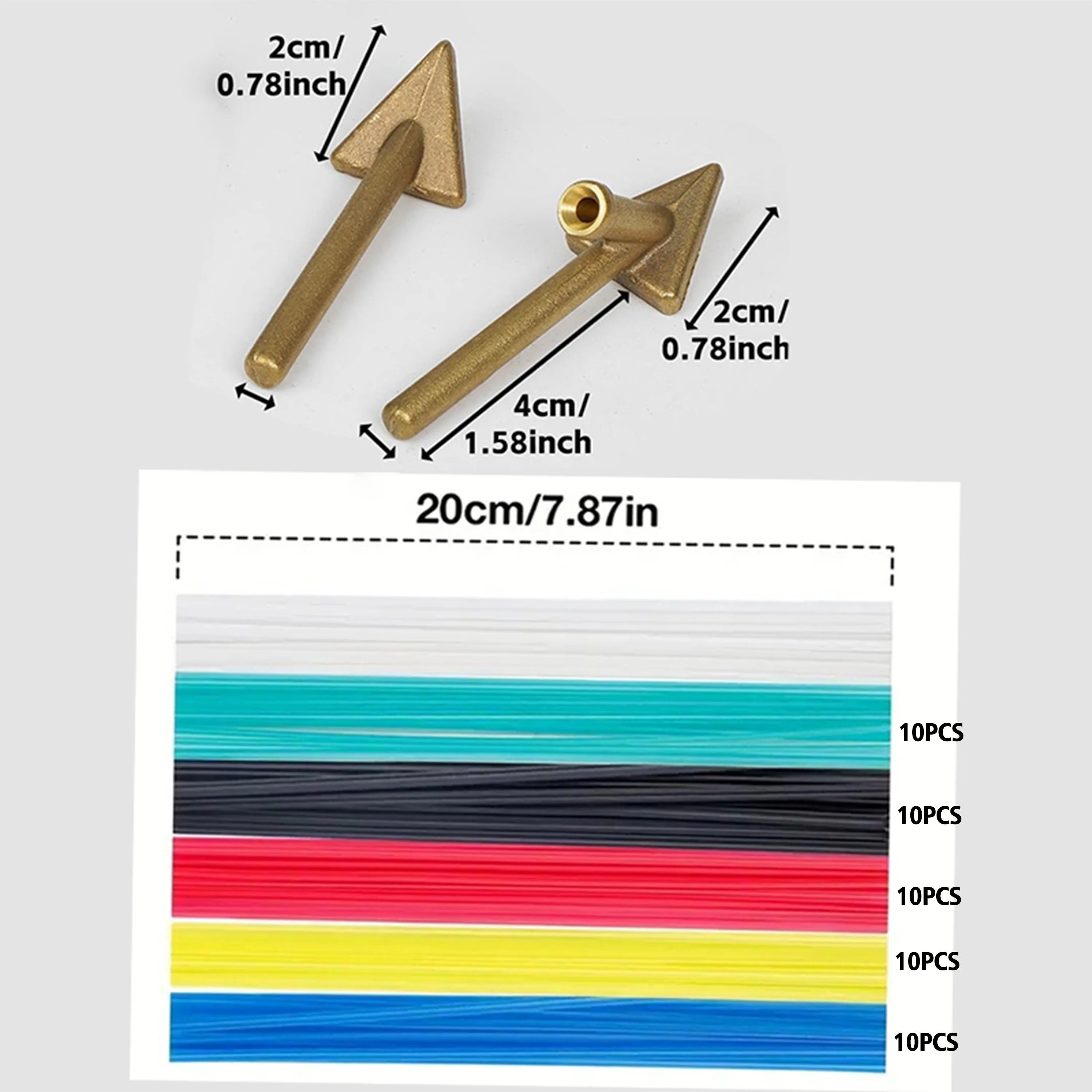 62 قطعة من قضبان اللحام البلاستيكية، مع 60 قطعة من قضبان لحام ملونة PP و2 قطعة طرف حديد لحام، مجموعة إصلاح مصد السيارة الاحترافية