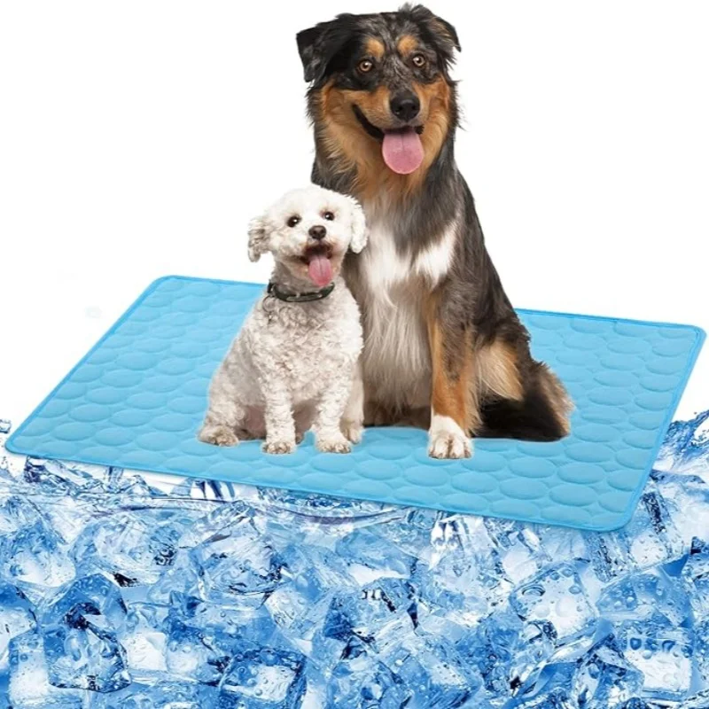 Breathable Pet Cooling Mat Summer Ice Silk Pad Washable Cold Bed Cushion for Dogs Cats Indoor Outdoor Use Ice Pad Blanket