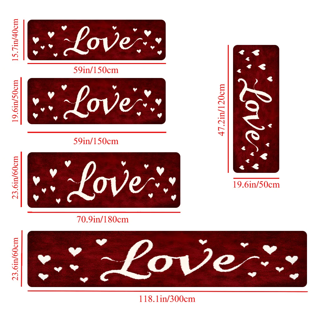 VIKAM Valentinstag-Korridor-Teppich, Wohnzimmer, Küche, Arbeitszimmer, Kleiderschrank, Esszimmer, Festival, Atmosphäre, Matte, Heimdekoration