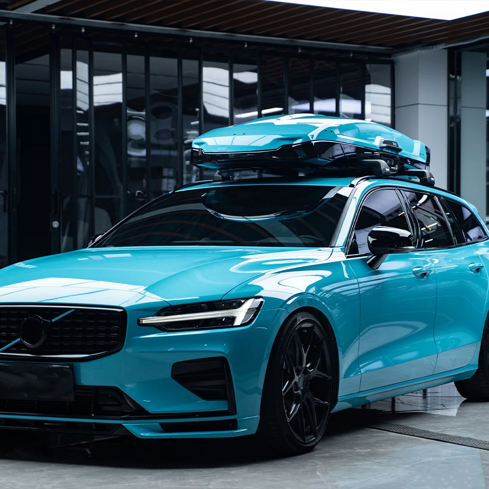 Autoaufkleber Kristall Curacao Blau Vinyl Wrapping Farbwechselfolie Blase frei Wrap Film Autozubehör Innen Außen