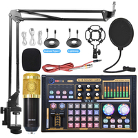 Bm800 Professional Wireless Microphone Sound Card Webcast PRO for PC Computer Phone Karaoke Live Singing Gaming Bluetooth New