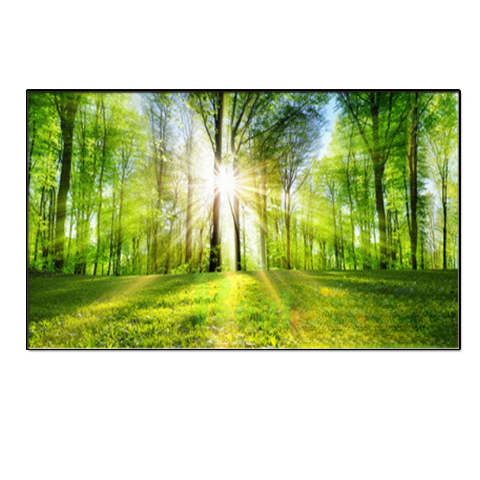 Large 5D Diy Diamond Embroidery Natural Forest Green Trees Landscape Boulevard Full Drill Diamond Painting Cross Stitch