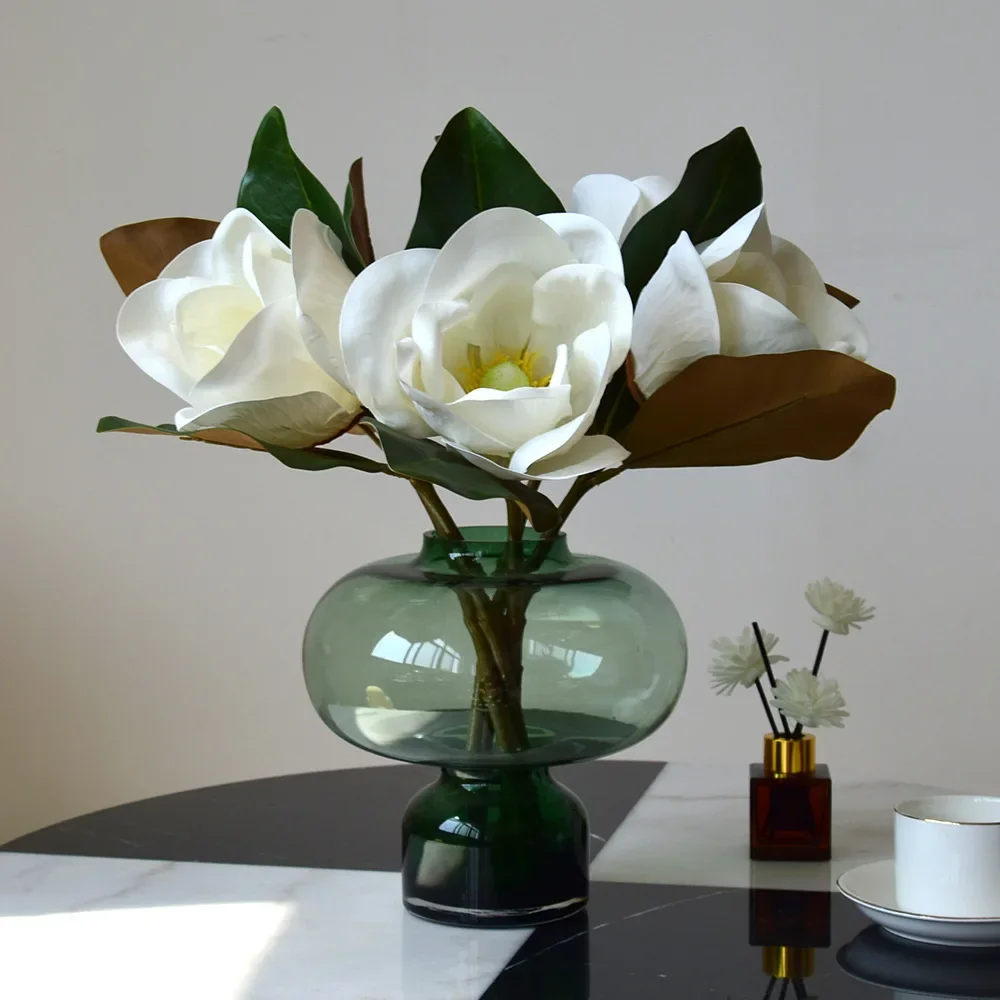 4-teiliges Set Künstliche Latex-Magnolienblumen Hochzeitsdekoration Brautstrauß Kunstblumen Orchidee Heimdekoration Ornamente Party-Blumen – Detail 14