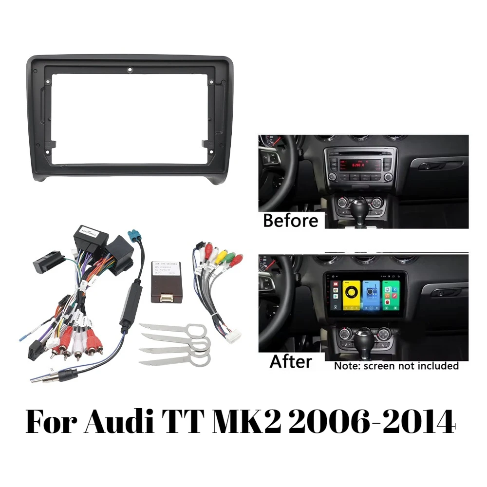 

9 Inch 2DIN Fascia Frame Adapter with Canbus for Audi TT MK2 2006-2014 Stereo Installation Kit