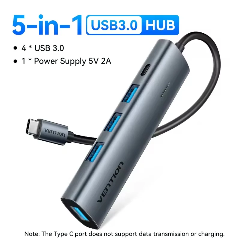 Ventie USB C HUB Hoge snelheid 4-poorten Type C naar USB A 3.0 HUB Splitter Adapter voor MacBook Pro iPad iPhone Samsung Lenovo Laptop