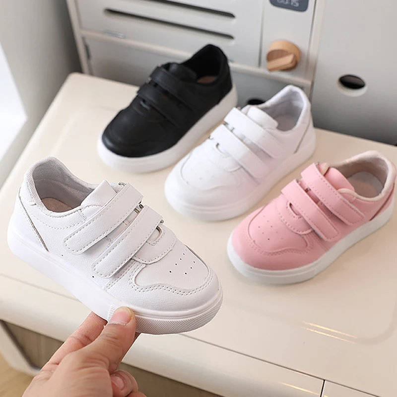 

New White Toddler Boys Sneakers Children Flats Shoes Casual Kids Girl Sports Shoes Soft Soles Spring Running Shoes CSH1464