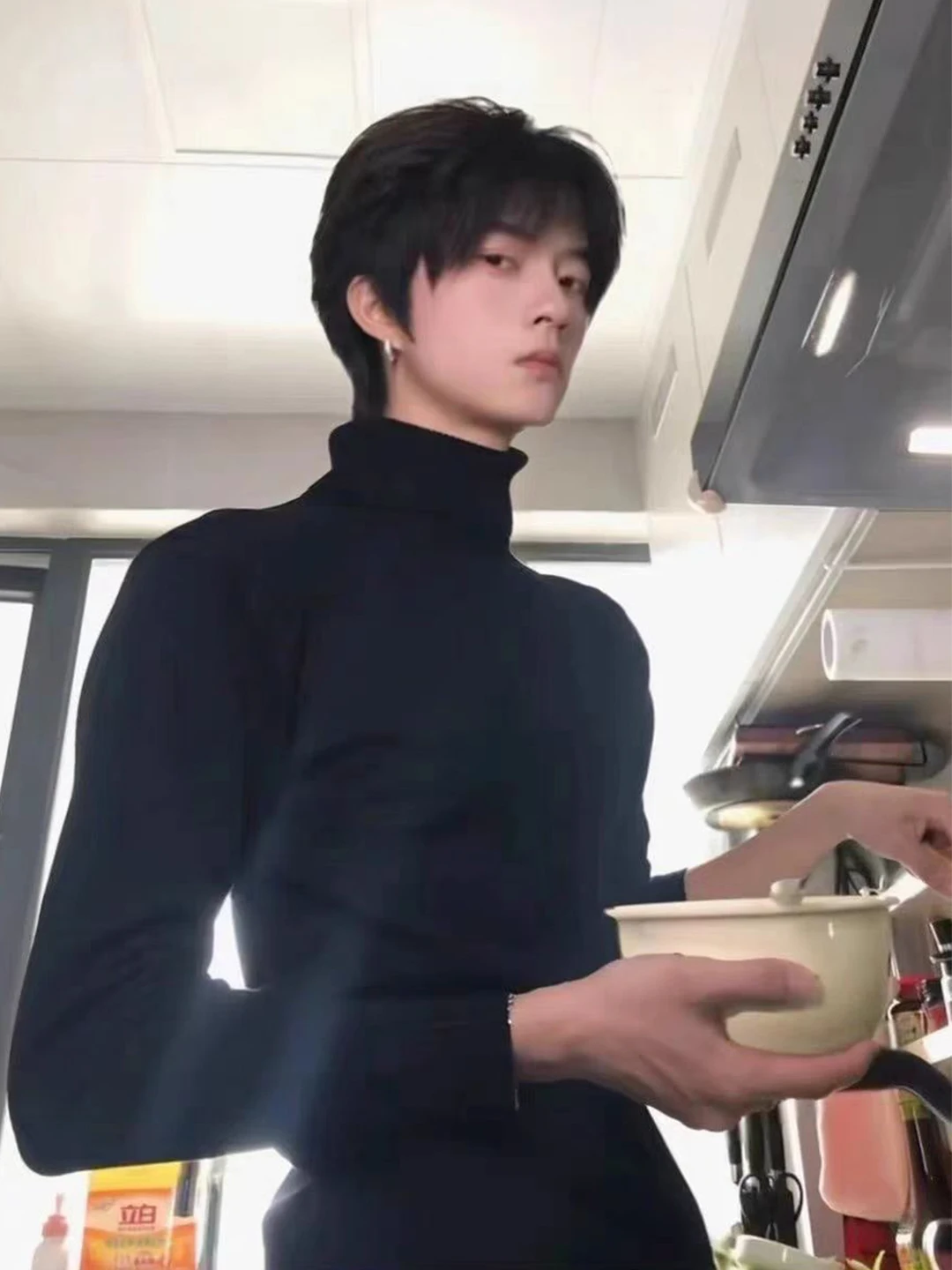 Briti Sle Thiened Long Sve Мужской вязаный свитер с высоким воротником Sli Slim Fit Base Layer irt Inner Wear Winter Fas...