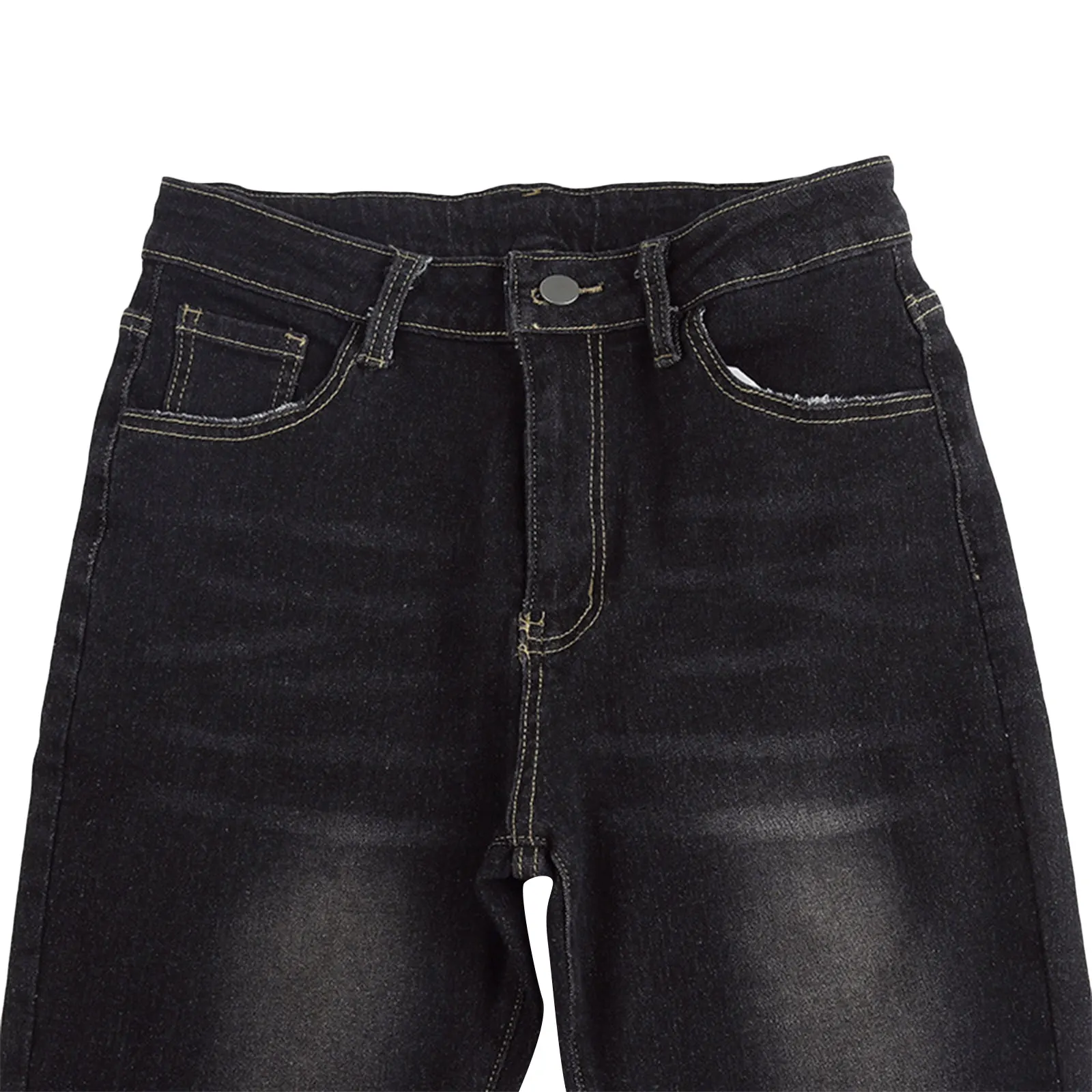 New Fashion Women Denim Pants Side Pockets Casual Party Street Spring Fall Long Trousers Grey Hot Sale S M L