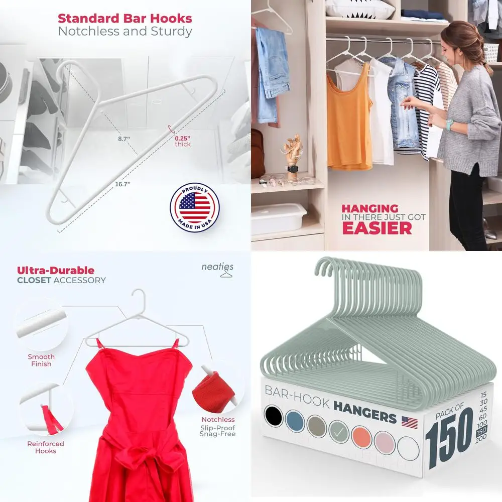 

150 пластиковых вешалок для одежды, нижнего белья, рубашек и брюк, произведено в США - цвет мятный