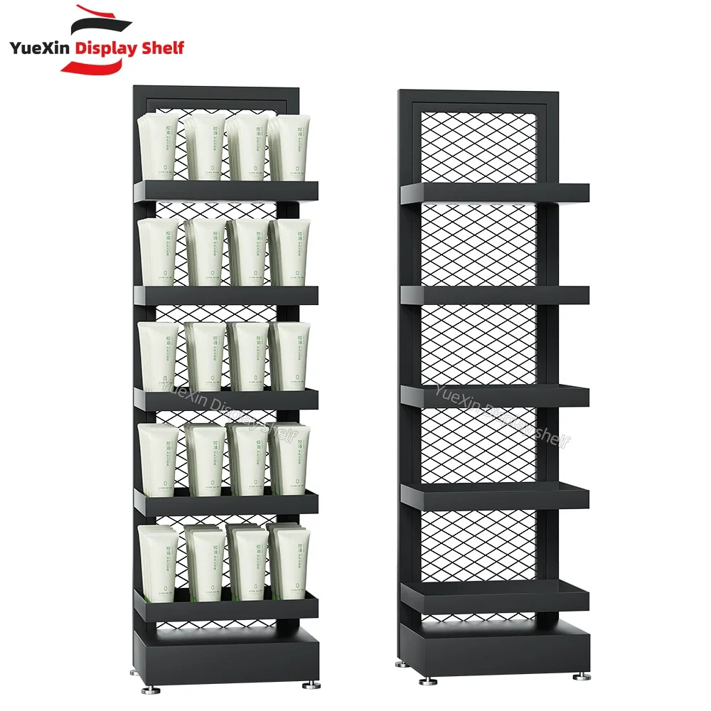 Customized single-sided metal storage display stand floor-to-ceiling wire