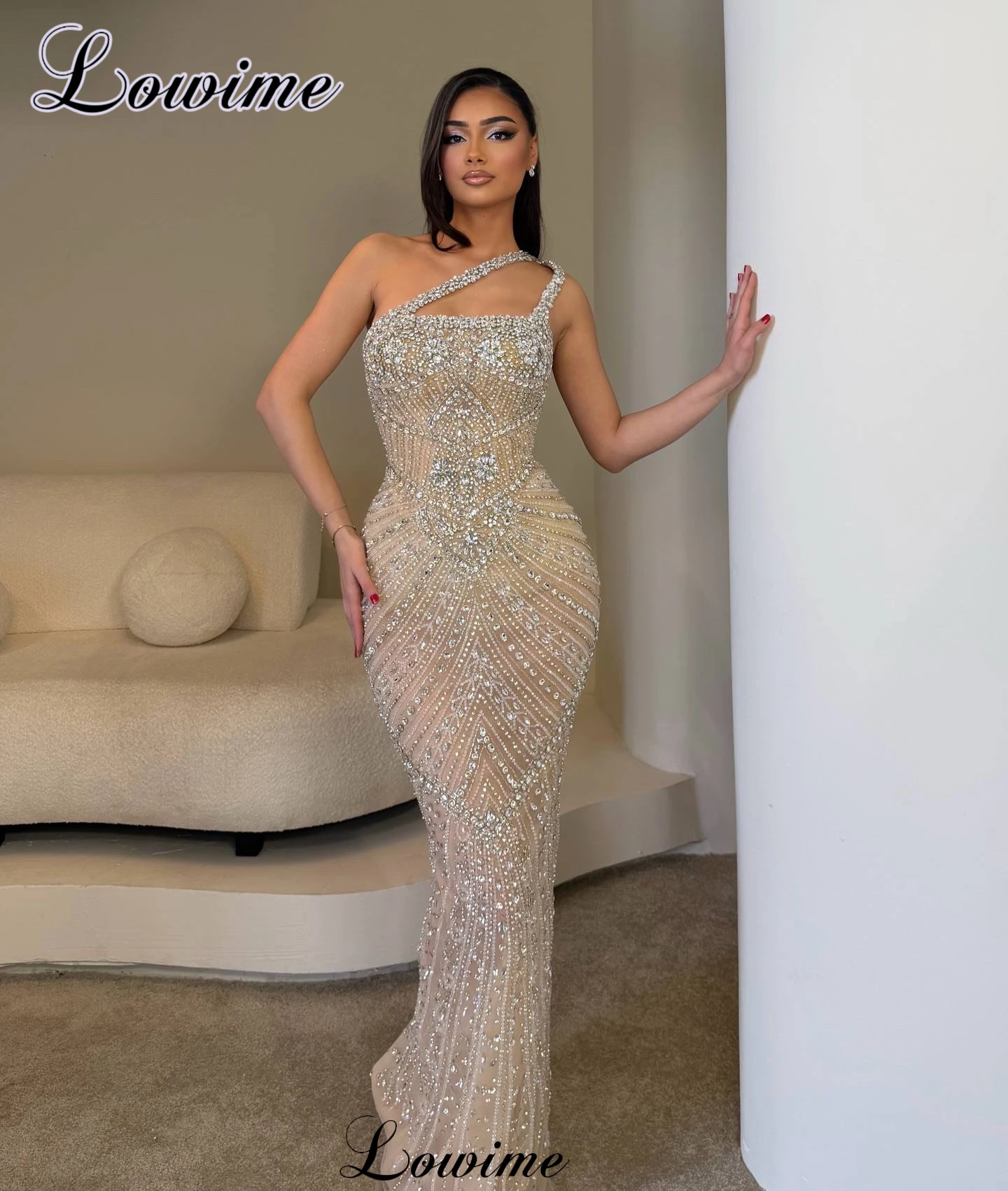 2026 New Elegant Cocktail Dresses Crystals One Shoulder Prom Dresses Evening Party Dresses Vestidos De Cóctel Customized
