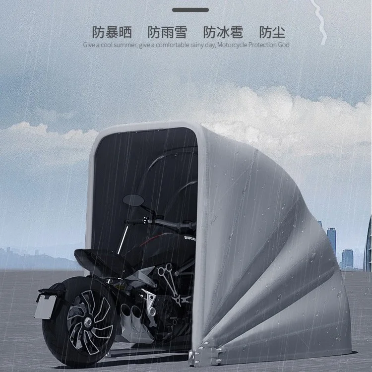 Semi-automatic Galvanized Pipe Motorcycle Canopy Folding Carport Windproof, Dustproof, and Rainproof Carport