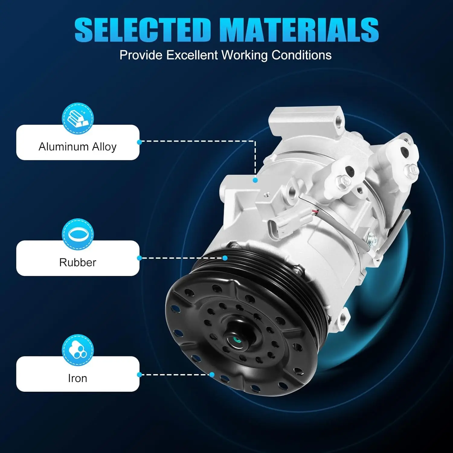 คอมเพรสเซอร์แอร์สำหรับรถยนต์โตโยต้า ยาริส ปี 2007-2010 เครื่องยนต์ 1.5 ลิตร, คอมเพรสเซอร์แอร์พร้อมคลัตช์สำหรับรถยนต์โตโยต้า ยาริส ปี 2007-2010 เครื่องยนต์ 1.5 ลิตร