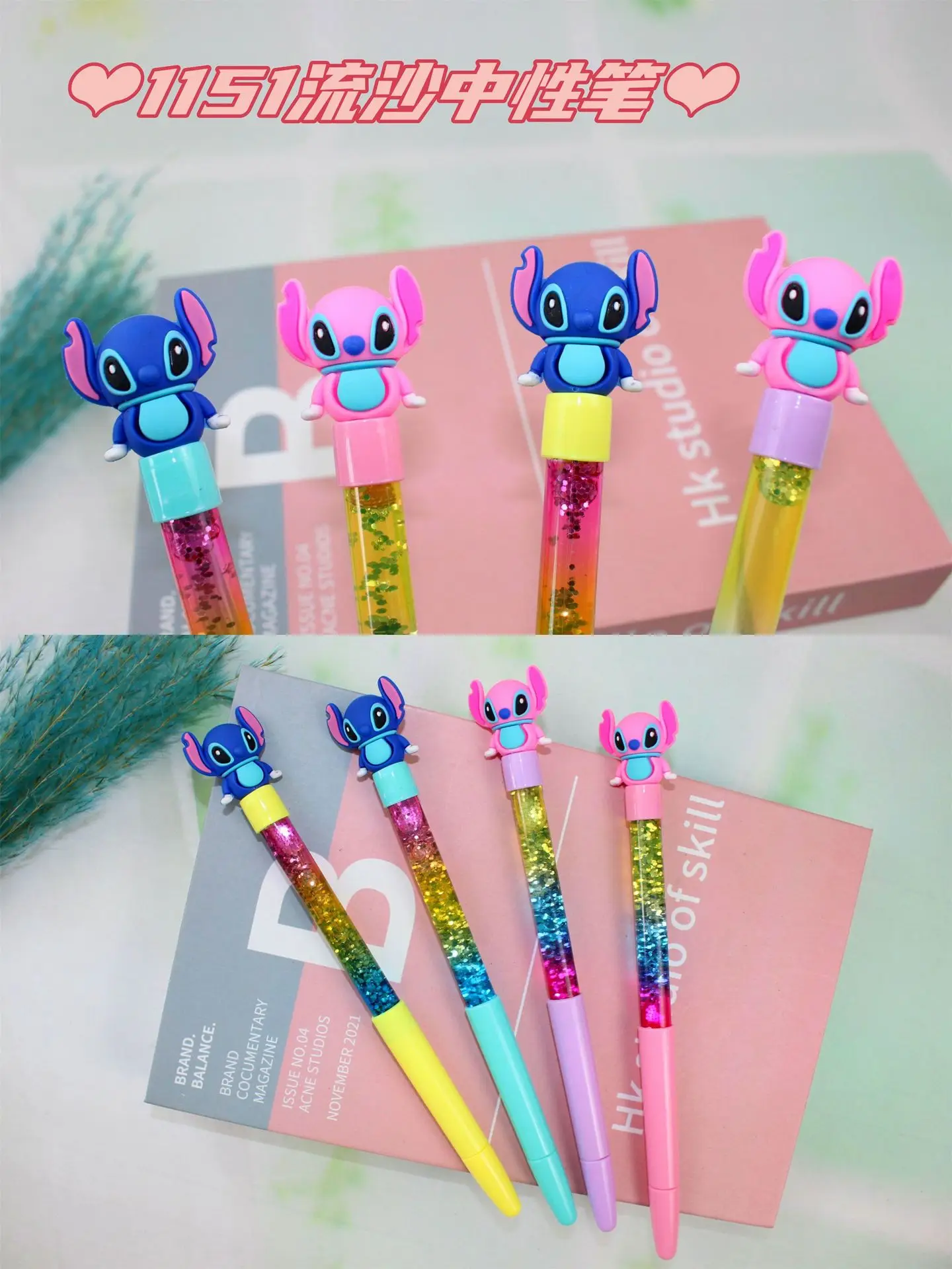 Disney Doll Stationery Black Pen Toys Anime Figure Stitch Student Write Tools School Award Neutral Pen Children's Gift image 4