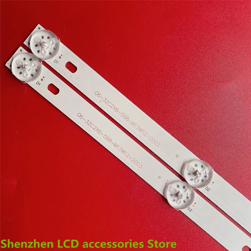 แถบไฟแบ็คไลท์ LED สำหรับ Xiaomi 06-32C2X6-598-M13W12-200315-LL L32M6-ES 58.9ซม. 6LED 100% ใหม่