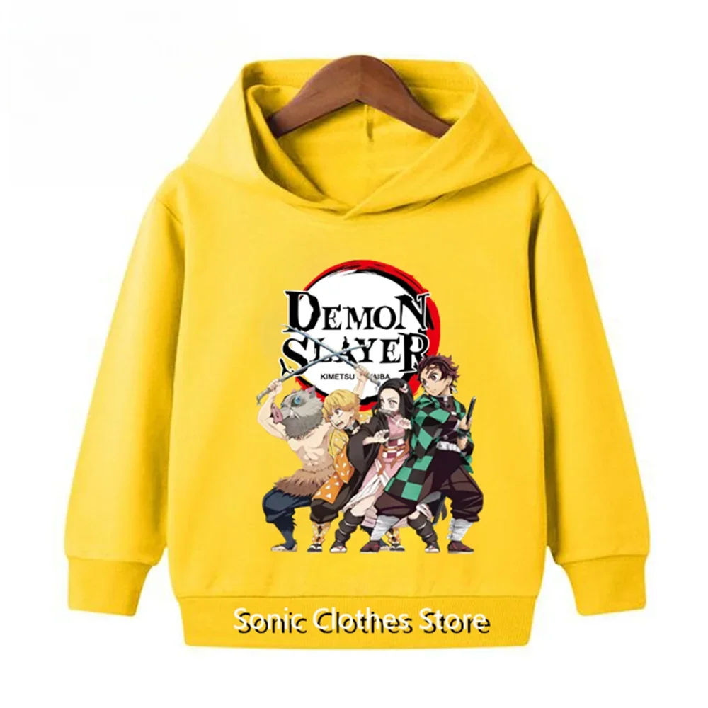 Kids Demon Slayer Hoodie Kids 3-14 Years Clothes Suitable Baby Girl Long Sleeve Hoodie Anime Yaiba Manga Pullover Sweater