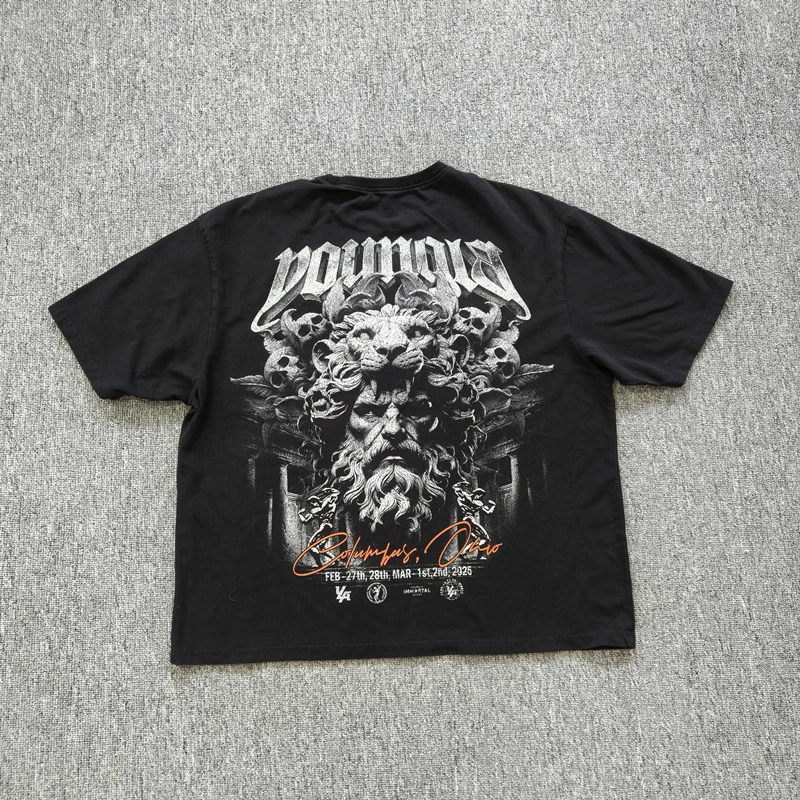 Летняя мужская футболка высокого качества из чистого хлопка YIA Fitness с круглым вырезом и короткими рукавами, хит продаж, спортивная эластичная футболка для фитнеса