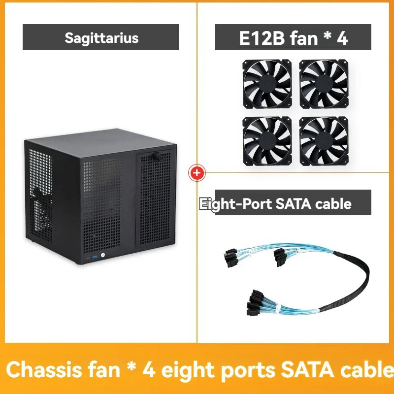 قم بترقية هيكل Sagittarius 8 فتحات NAS مع لوحة الكترونية معززة ATX Power MATX بارتفاع كامل
