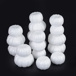 10pcs White Foam Pumpkin Models Polystyrene Styrofoam Pumpkins Artificial Pumpkins Kids DIY Handmade Crafts Halloween Decoration