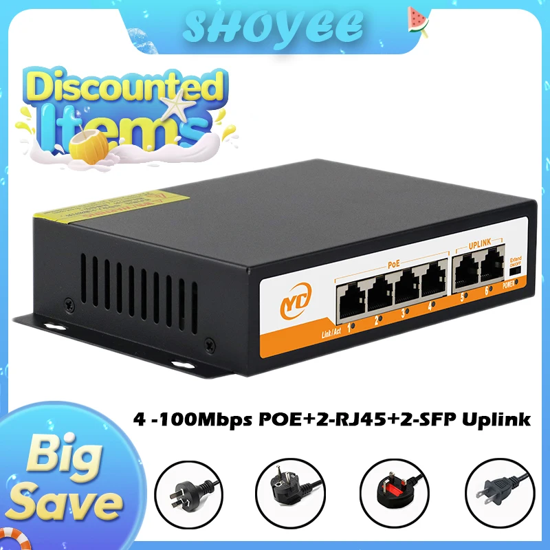 

Новый 6-портовый Ethernet-коммутатор POE RJ45 с интеллектуальным управлением 802.3af/at, неуправляемый Plug and Play, для IP-камеры/NVR