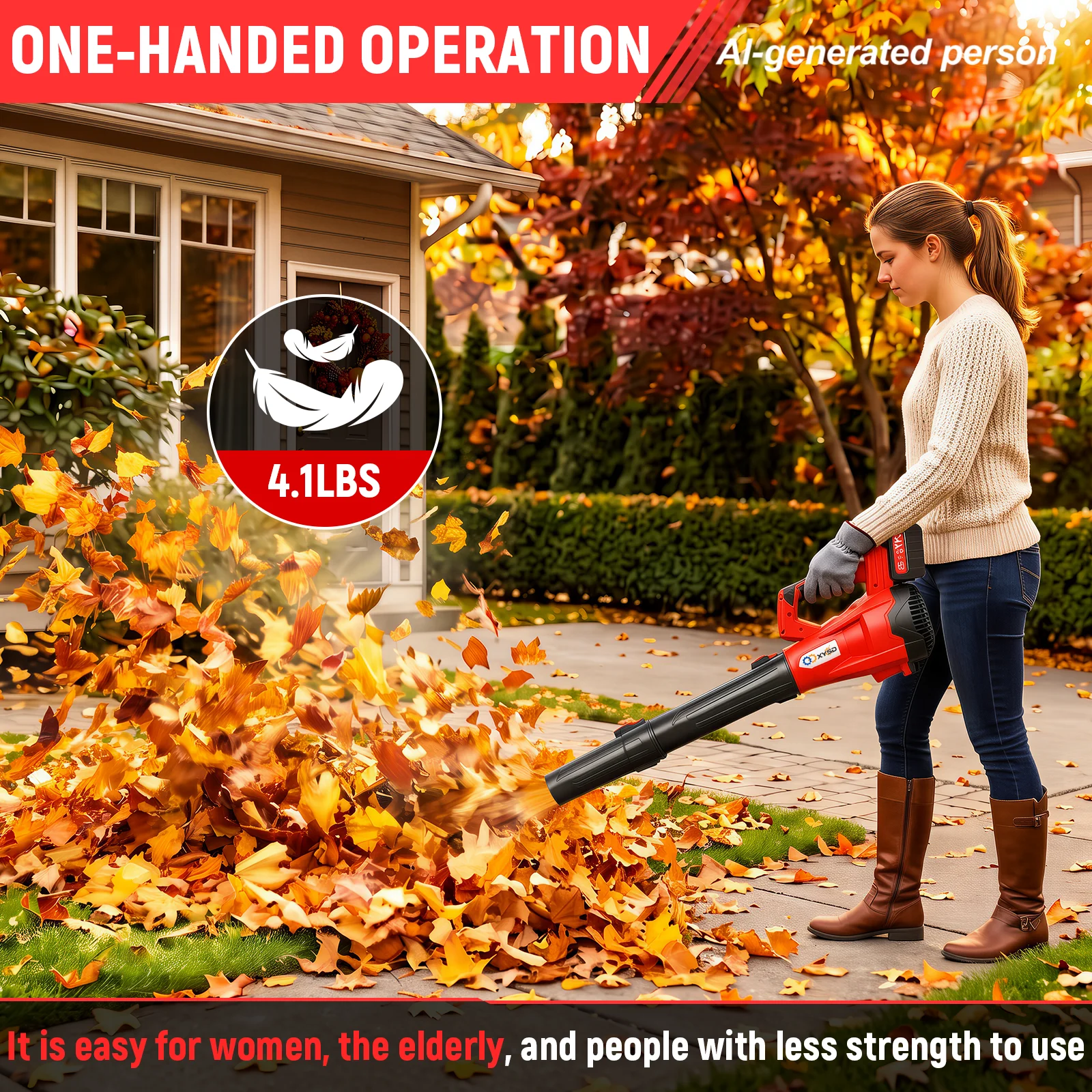 XYSDコードレスリーフブロワー、650 CFM電動ジェット - Leaf Blower Cordless のレビューと価格