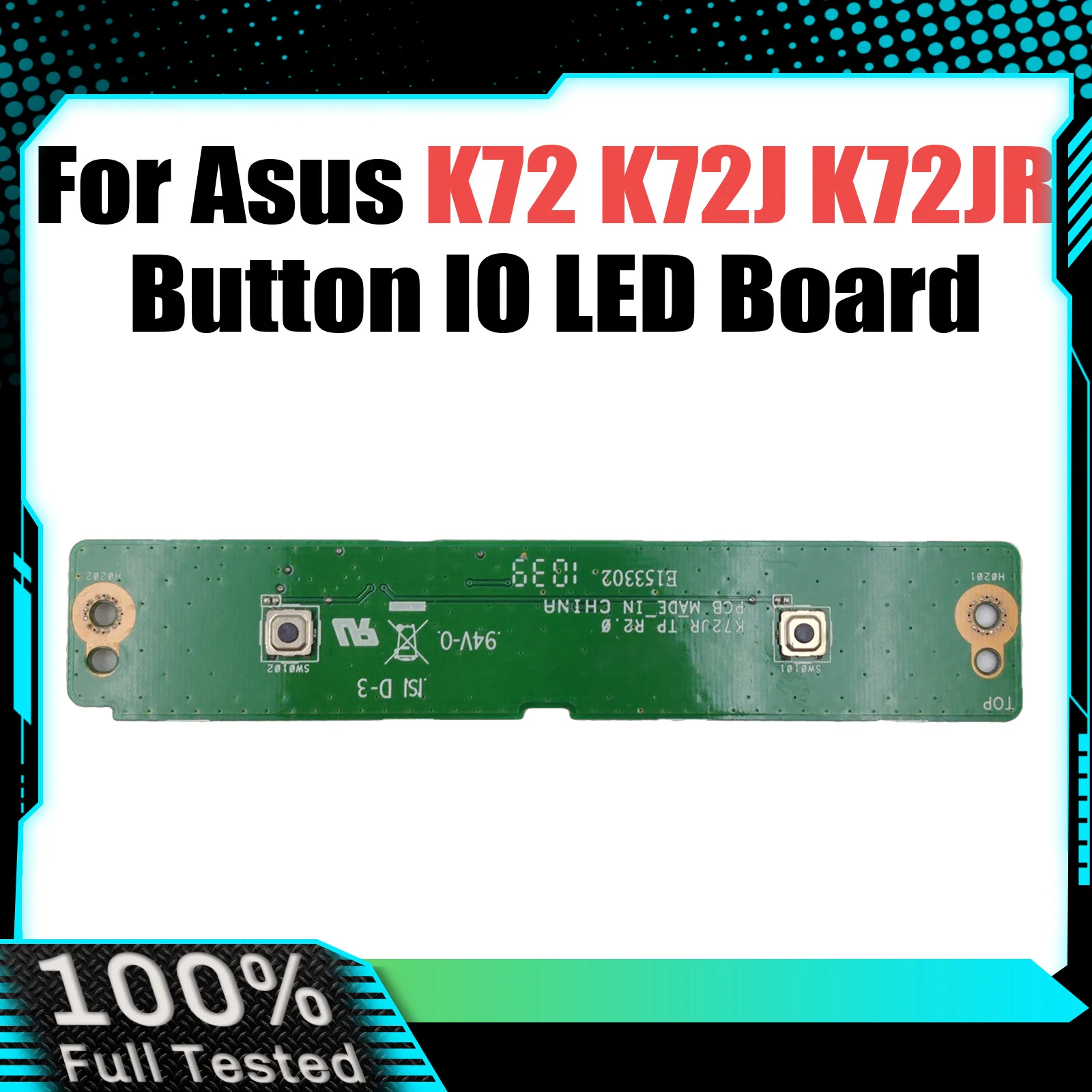 

K72JR For Asus K72 K72J K72JR Button IO LED Board 100% Tested Fast Ship