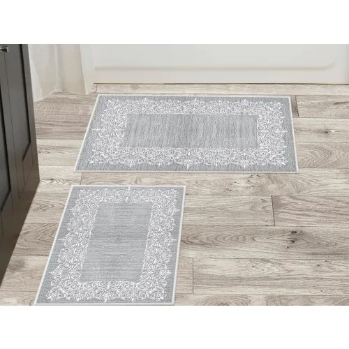 Land Of dowry Sultana 2'li Bath Mat Pad Gray