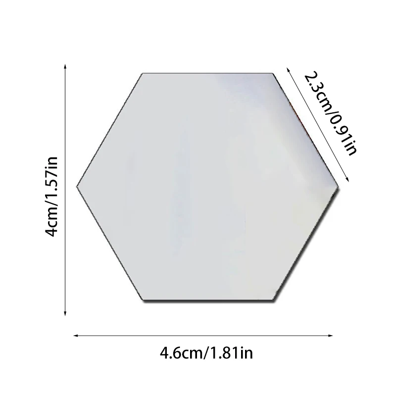 12PCS/Lot Removable Geometric Mirror Wall Stickers - Solid Hexagonal Shape, DIY with Built-in Adhesive for Home Decoration image 6