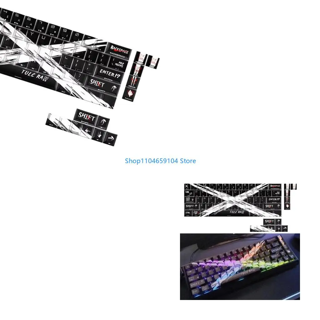 

74pcs Original Side Print Keycaps Objection Sustained Backlit Keycap for