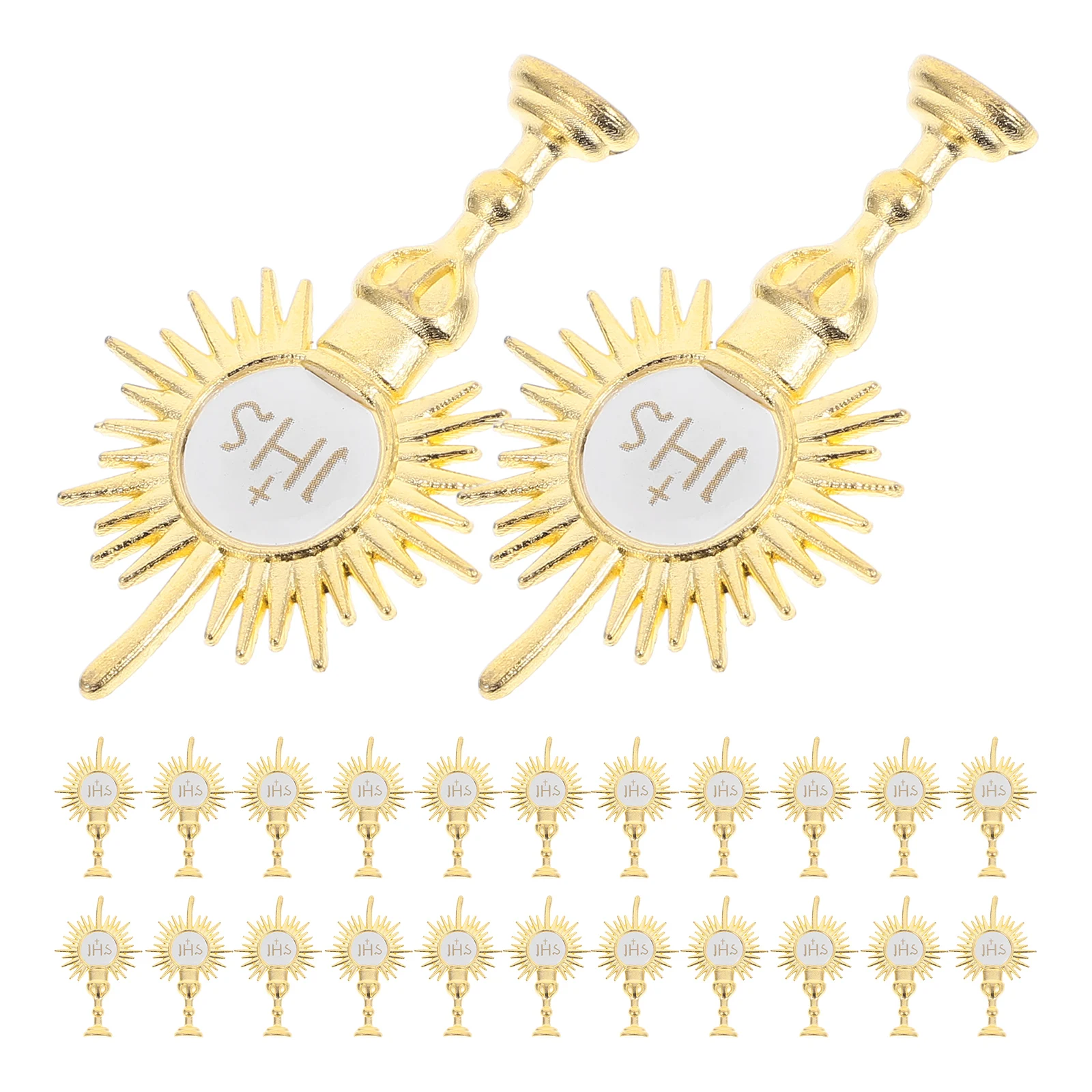 

24pcs Holy Light Decorations 1 75 Inch Festival Party Supplies Religion naments Vintage Bible Cake Toppers Church Accessories