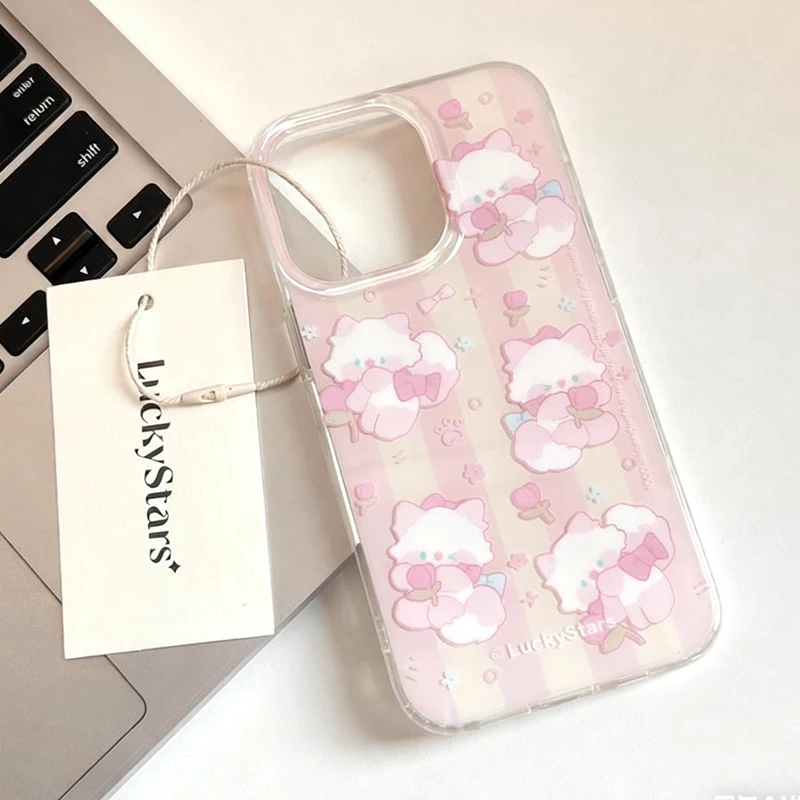 INS العصرية لطيف الوردي الحب ليتل توليب هريرة جراب هاتف آيفون 17 برو ماكس الهواء 16 برو 15 14 13 12 11 برو ماكس زائد غطاء متقدم