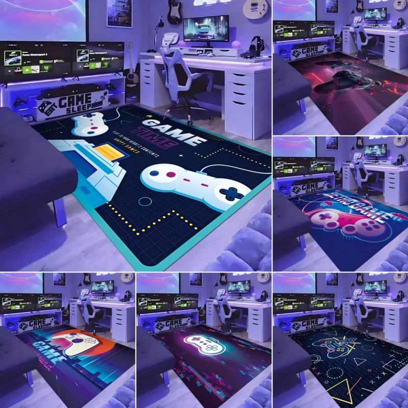 

New Neon Game Console Carpet Anti-fouling Home Balcony Washing Room Large Area Rugs Non Slip Mat for Living Room Decoration
