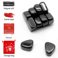 Polished Black Lodestone Magnetite Multi-functional Magnetic Block Relieve Stress Entertainment Magnetic therapy Fridge Magnets