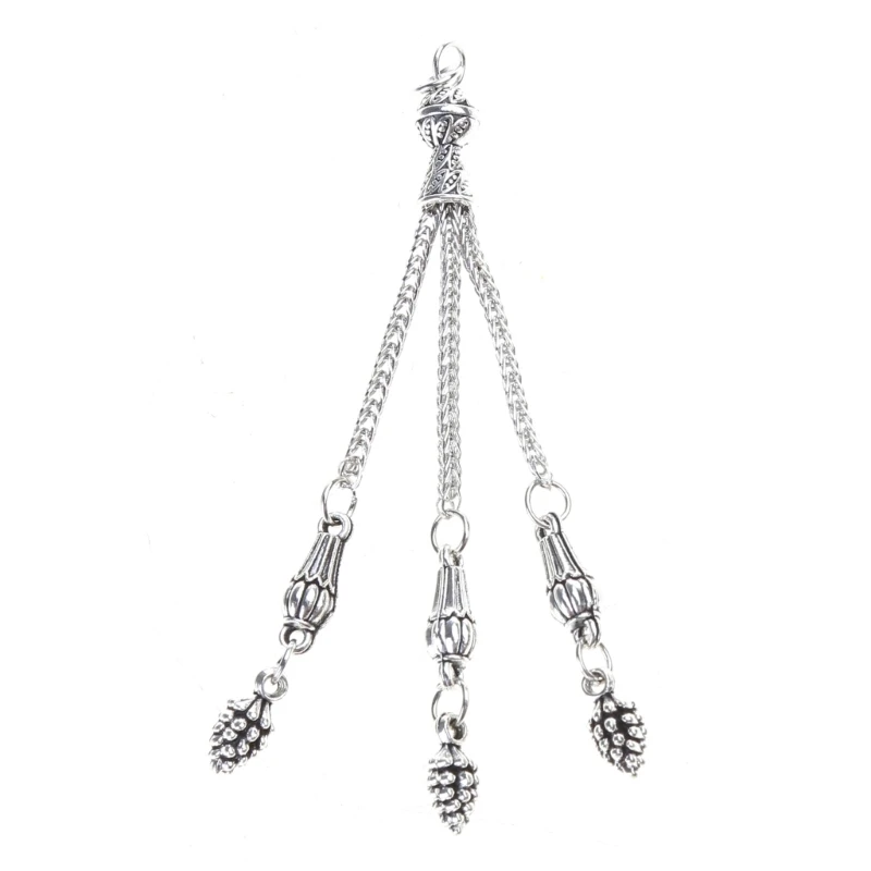 Antique Silver Plated Metal Tassels Brushes Pendant DIY Bead Bracelet Connectors