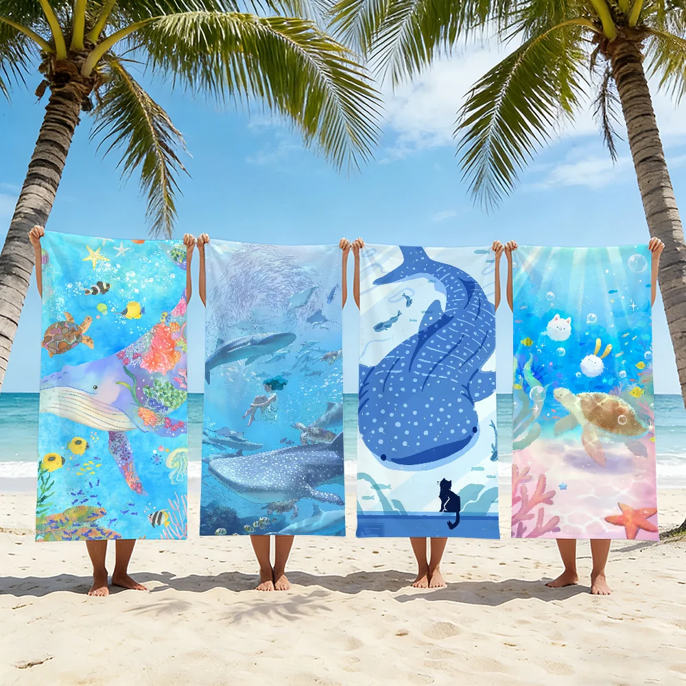 Marine life Towel For Swim Yoga Gym Quick Drying Soft and skin-friendly Beach Towels All-Season