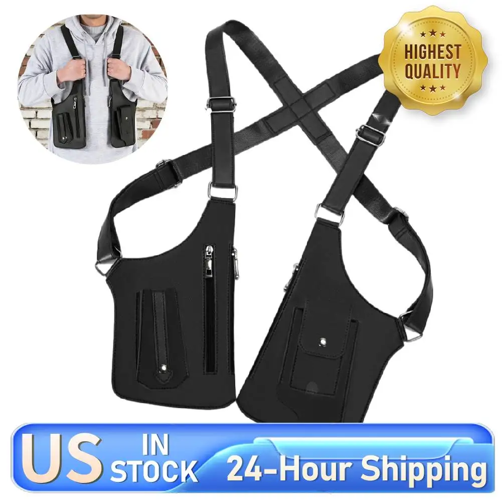 

Men's PU Anti-Theft Double Shoulder Bag Multi-Pockets Water Resistant Back Crossbody Bags for Daily Travel Work Cycling & Hiking