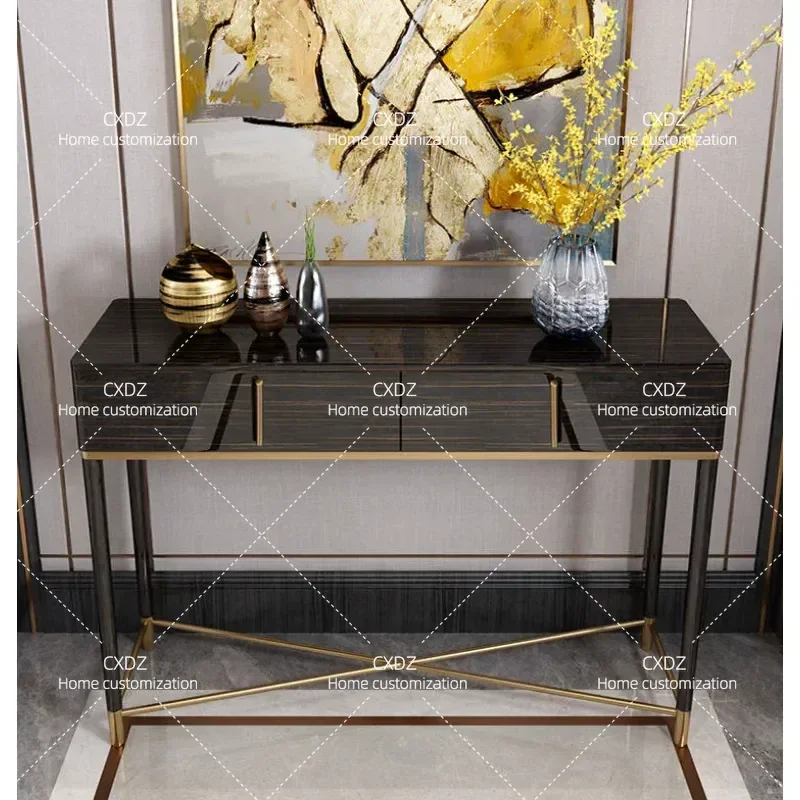 Solid Wood Entryway Table Modern Simple Console Table Decorative Entrance Cabinet Dining Side Table for Living Room Hallway