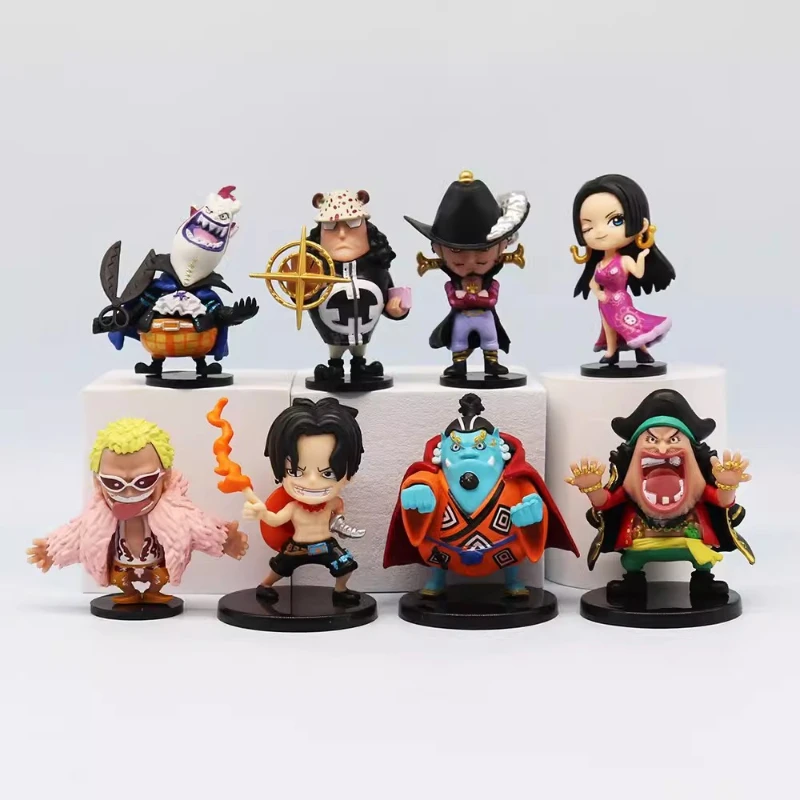 8cm ACE ONE PIECE Figures Jinbe Boa Hancock Gekko Moria Marshall D Teach Vista Donquixote Figure Oka Shichibukai Toys PVC Model