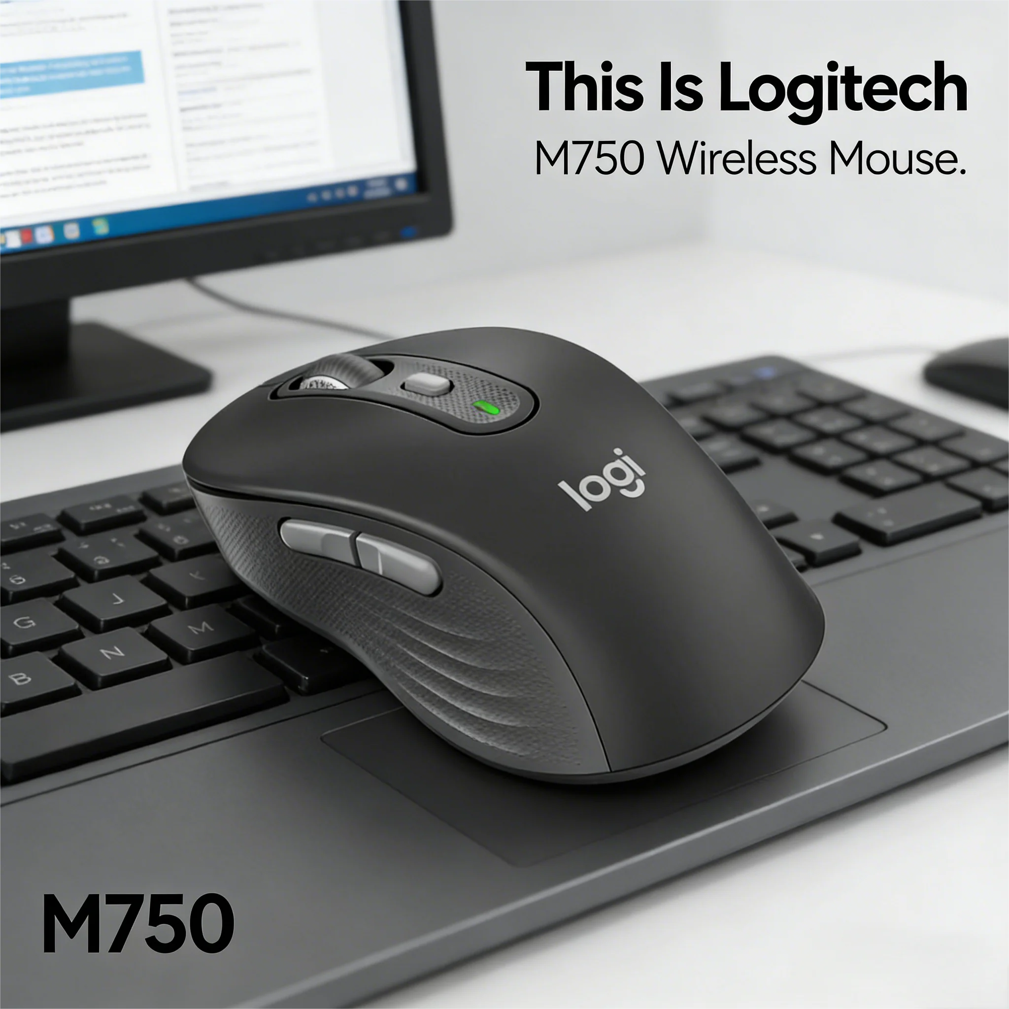 

Logitech M750 Symmetrical Design Mouse Comfort for Large & Small Hands Long Sessions G304/G203/MX Anywhere 3S/M330/M650