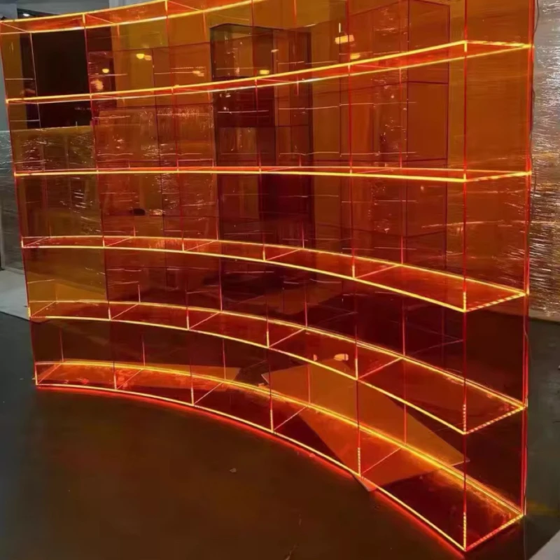 Custom Acrylic Heavy Duty Eco-Friendly Durable Shop Cabinet with LED Light Retail Store Furniture Display Showcase