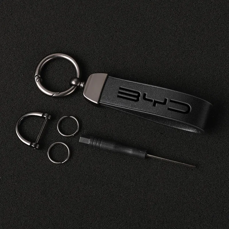 Luxury Genuine Leather Keychain Car Key Ring  For BYD Song Qin Han Tang DM 2018 PLUS Song Pro MAX Yuan