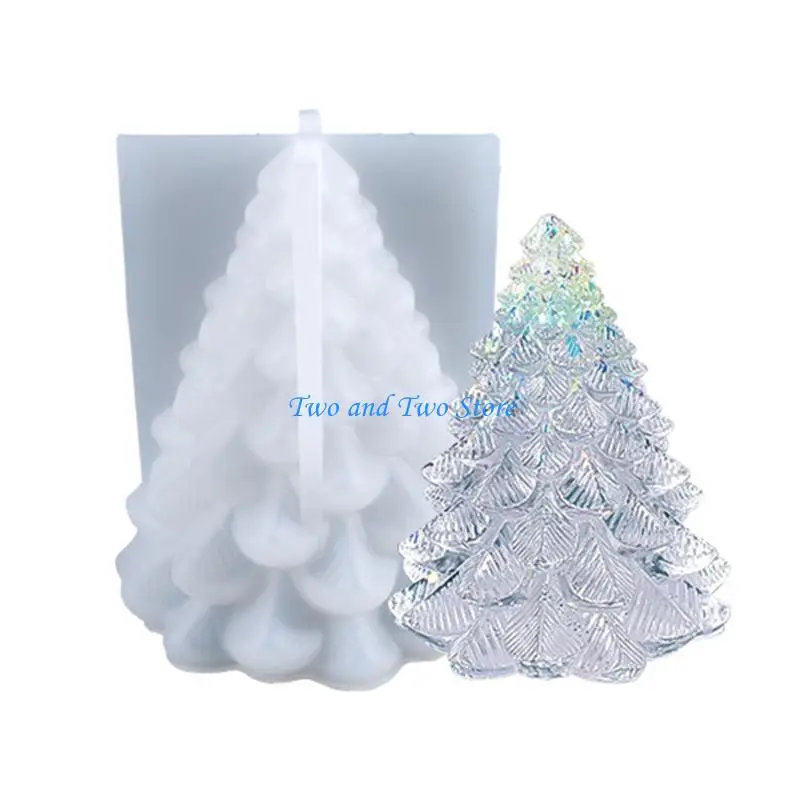 HX6F 3D Christmas Tree Silicone Mold Epoxy Resin DIY Jewelry Making Tools
