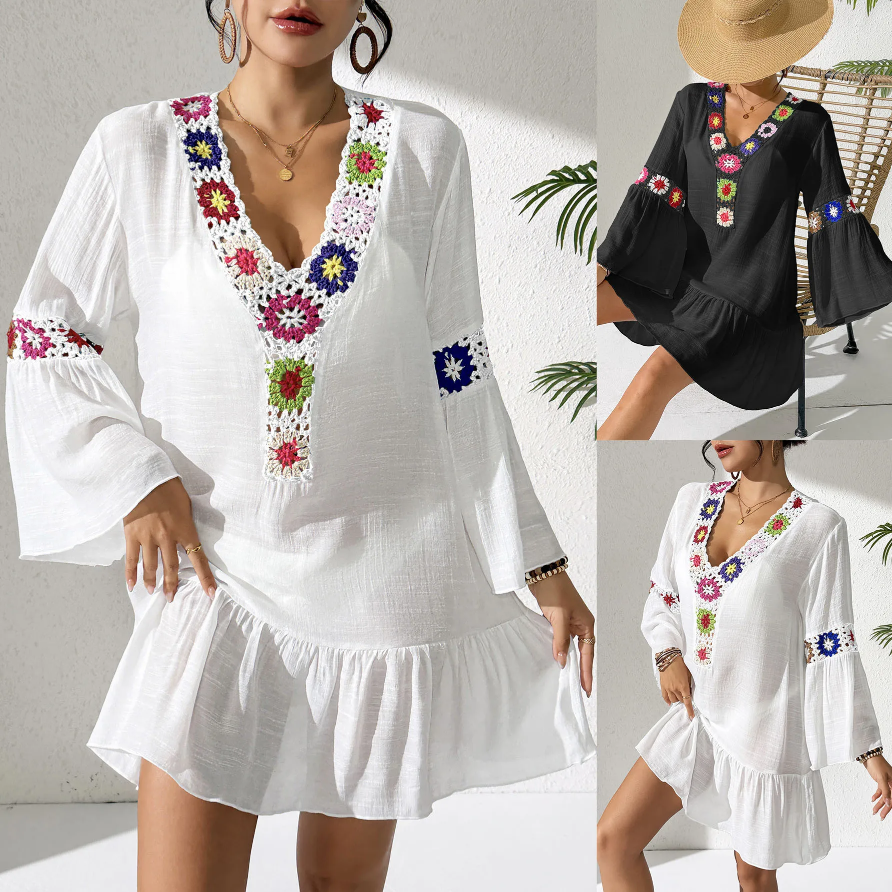 Summer ladies girls sexy sweater BIKINI-Plus Size free Cover Up Beachwear oversized Swimwear Sun Protection Clothes dressing