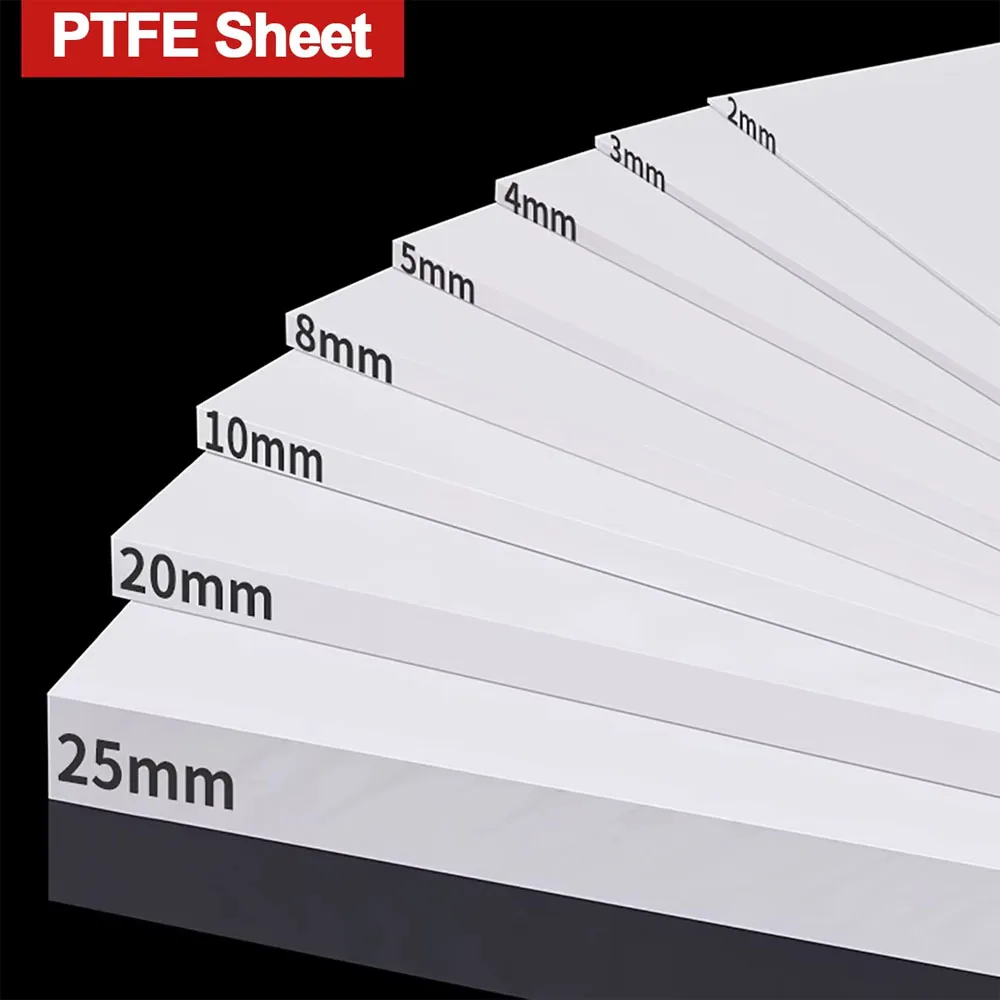 

0.2~30mm Thickness White PTFE Board PTFE Sheet Plate Block Polytef Plate Anti-Corrosion Machining Model Processing Materials