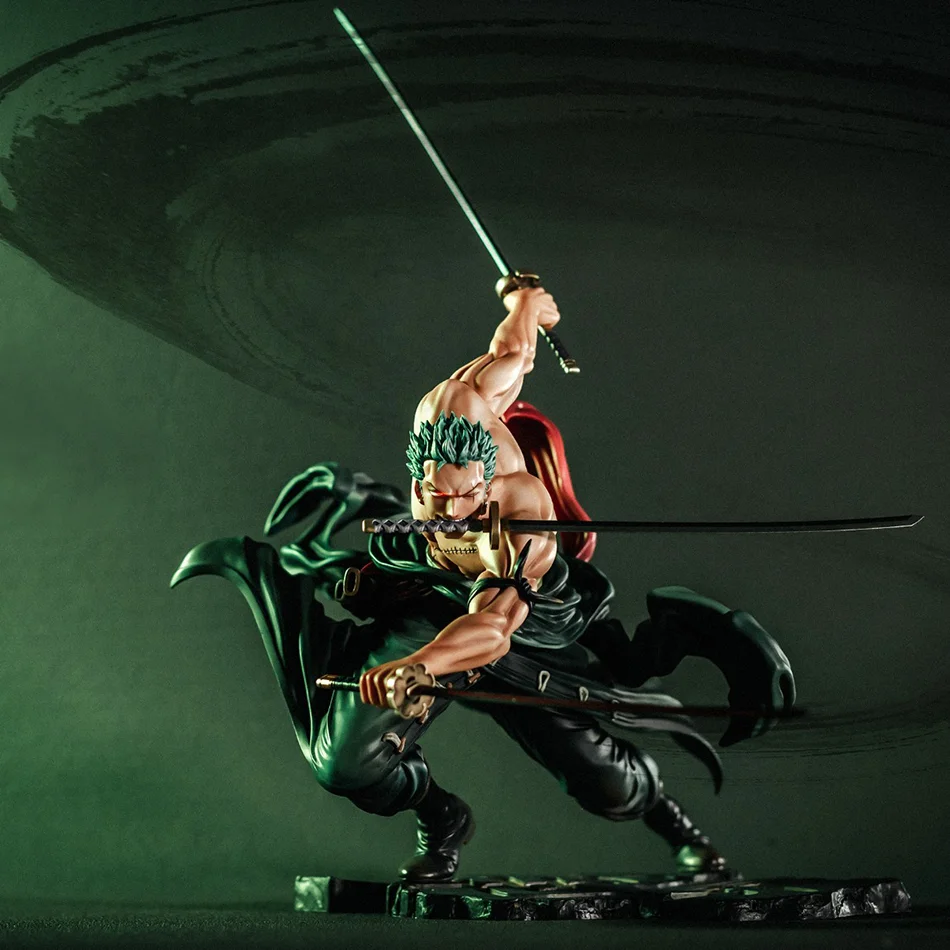 Hot One Piece 10cm Anime Figure GK Roronoa Zoro Three-blade Sa-maximum Manga Anime Statue Action Figure Collection Model Gifts - view 2