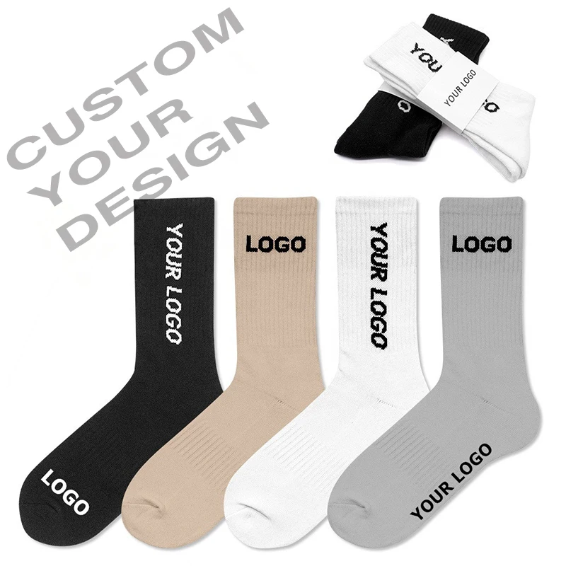 New Men\'s and Women\'s Socks Casual Cotton Socks Autumn and Summer Combed Cotton Solid Color Tube Socks Manufacturer Customized