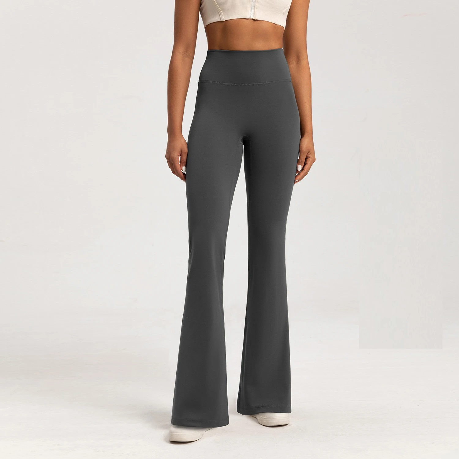 NONE High-end-Yoga Leggings Schlank Yoga Hosen Hohe Taille Breite Bein Hosen Böden Atmungsaktive Gym Casual Sport Glocke Leggings weibliche 5