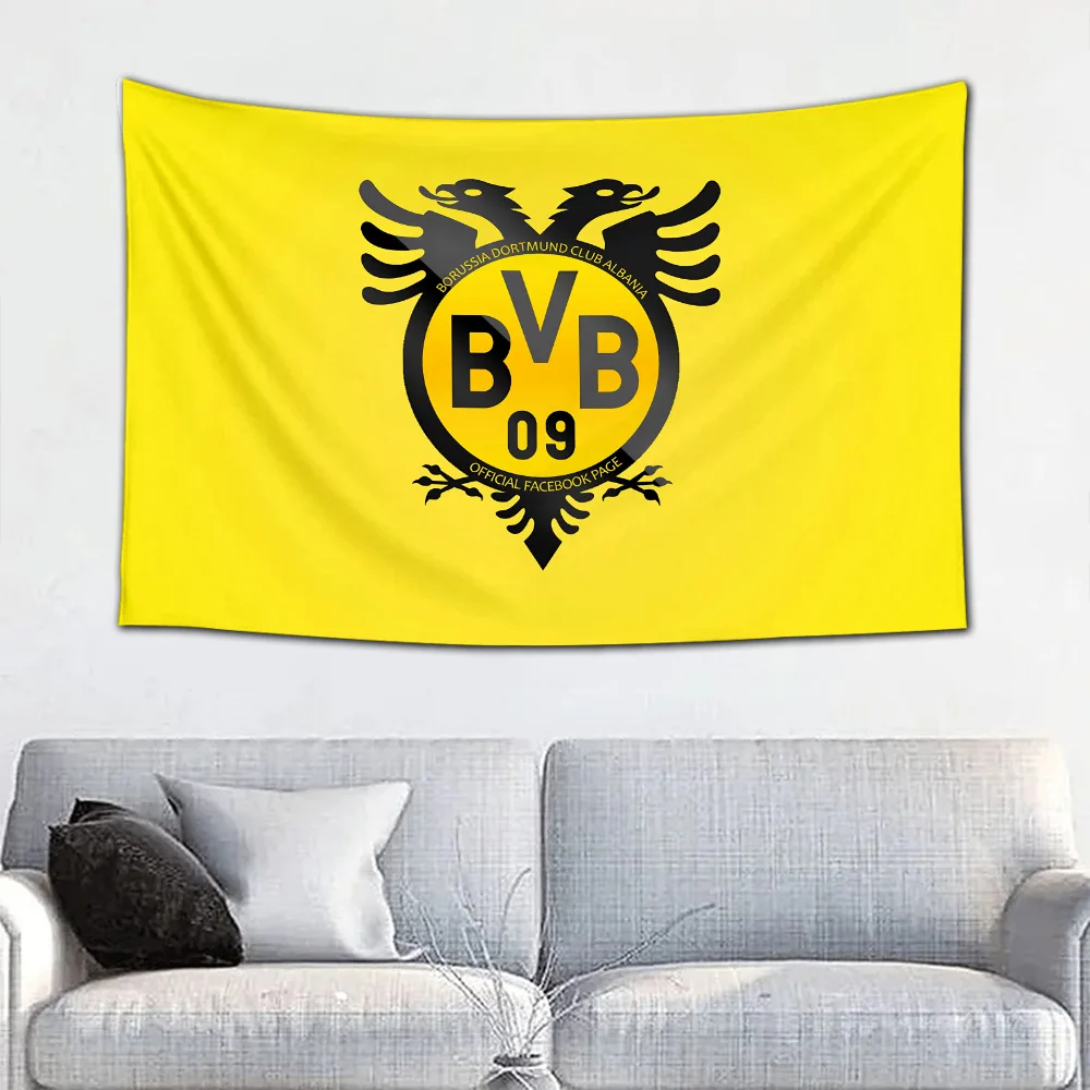 F-Football Dorm Living Room Background Wallpaper D-Dortmund-S Tapestry Wall Art Hanging Cloth Accessories Banner Flag Decoration