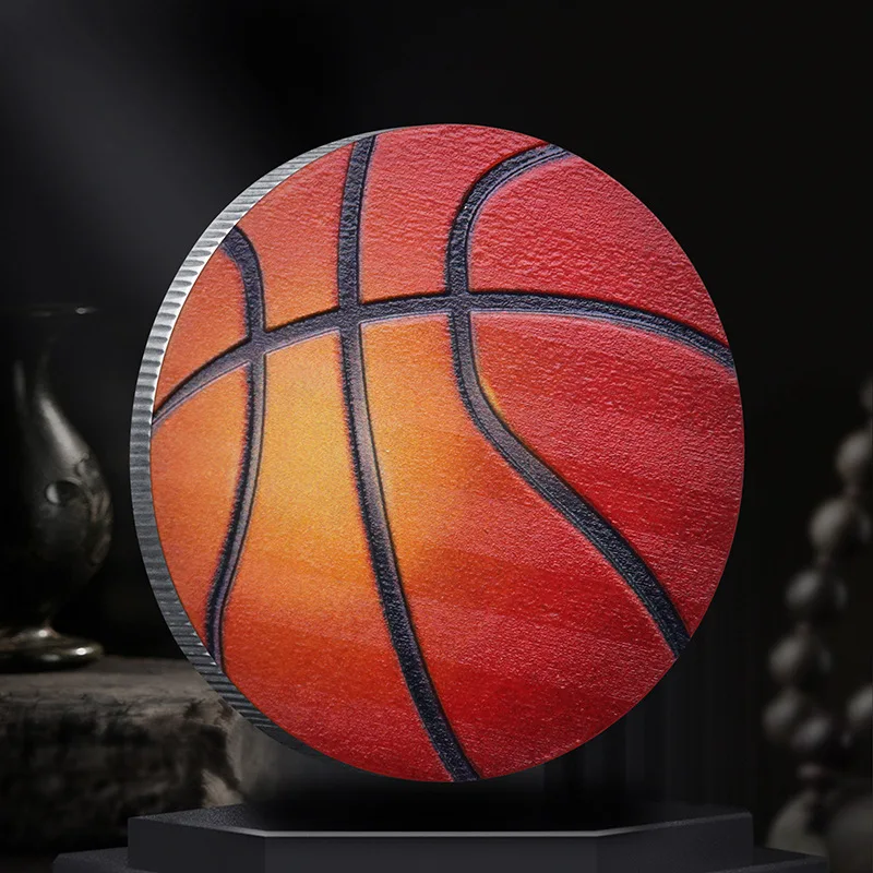 منغم "أستطيع أن أفعل كل شيء" وسام ملهمة برتقالية لكرة السلة رمز الكتاب المقدس الآية عملة رياضية مسيحية هدية قابلة للجمع #3