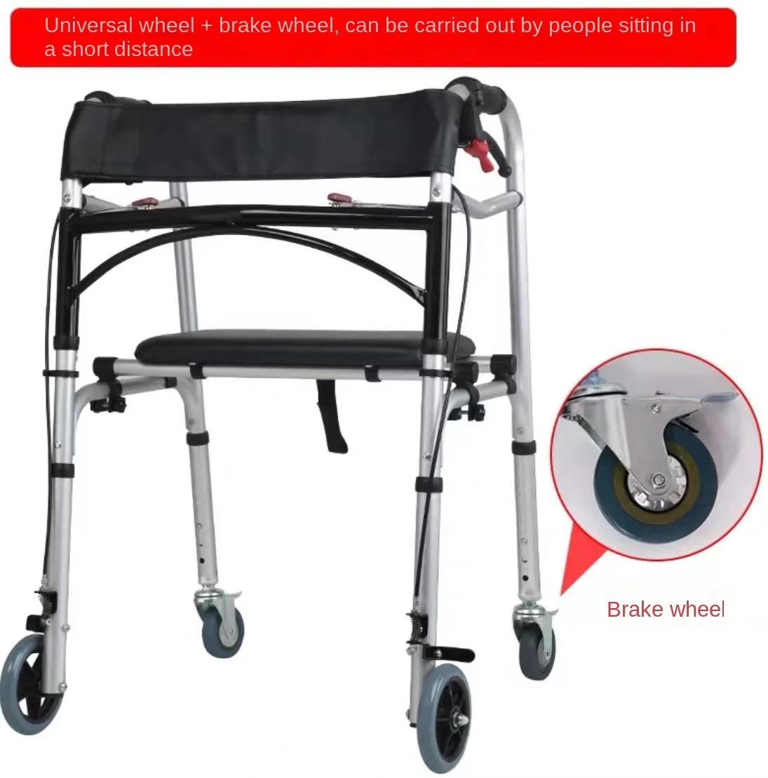Walking aids with wheels and seats for the elderly Walking walker trolley with handbrake Walking aids